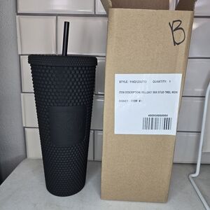 Disney Parks Starbucks Tumbler Black Matte Diamond Studded WDW 50th Anniversary